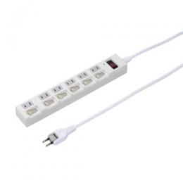 ヤザワ 電源タップ(5m 6個口) Y02BKS675WH