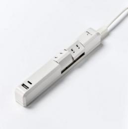 HIDISC 電源タップ(1m 2個口) HD-KTPUCA24WH