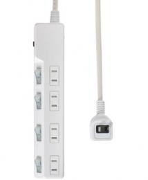 エルパ 電源タップ(3m 4個口) WLK-R43B(W)