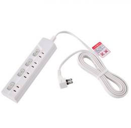 エルパ 電源タップ(3m 4個口) WLK-R43L(W)