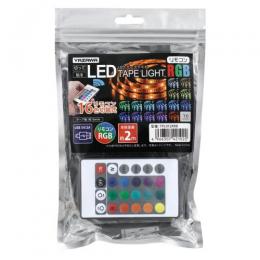 ヤザワ LEDテープライト TPL012R レインボー リモコン付き