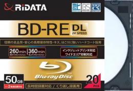 RiDATA 録画用BD-RE DL 2倍速 20枚組 BD-RE260PW 2X.20P SC
