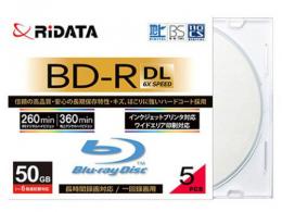 RiDATA 録画用BD-R DL 6倍速 5枚組 BD-R260PW 6X.5P SC A