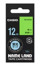 カシオ ラベルライター用テープ(緑) XR-12FGN 蛍光色タイプ