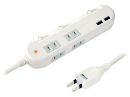 カシムラ 雷サージ・USBポート付電源タップ(1.2m) AC-011