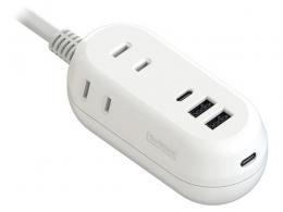 カシムラ USBポート付電源タップ(1.2m) AC-021