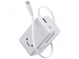 エレコム モバイルバッテリー(ケーブル巻き取り式) DE-C80L-10000WF