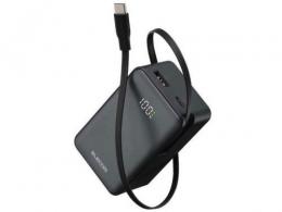 エレコム モバイルバッテリー(ケーブル巻き取り式) DE-C80L-10000BK