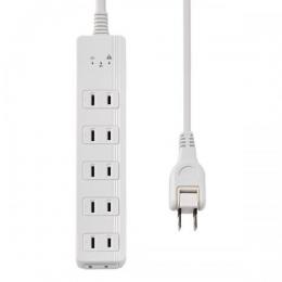 エルパ 過電流検知機能付き電源タップ(2m 6個口) WB-A62(W)