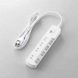 エレコム 電源タップ 2.5m T-K6A-2425WH