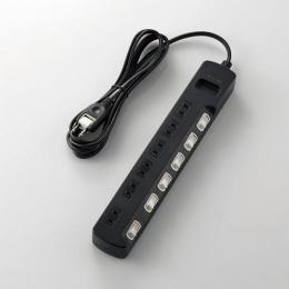 エレコム 電源タップ 2.5m T-K6A-2625BK