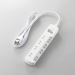 エレコム 電源タップ 2.5m T-K8A-2425WH