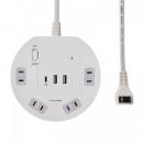 ELPA 丸型スイッチ付きタップ 4個口 WLS-RR4322BUCW