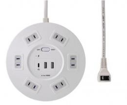 ELPA 丸型タップ 6個口 WLS-RR6322BUCW