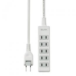 ELPA コンパクトタップ 5個口 LPT-503N ホワイト