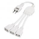 ヤザワ 3分配延長コード Y02V3002WH