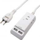 ナカバヤシ 耐雷USBコード付きタップ(2.5m) OAT-24U3P25