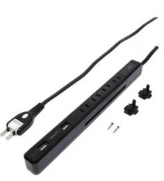 ナカバヤシ 耐雷スリム回転USBタップ(2m) OAT-K24U4P20 ブラック