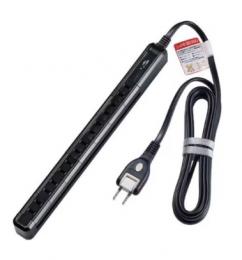 ナカバヤシ 耐雷7個口回転タップ(1m) OAT-C7P10 ブラック