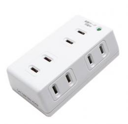 ナカバヤシ 耐雷サージ機能付き電源タップ OAT-S6P ホワイト