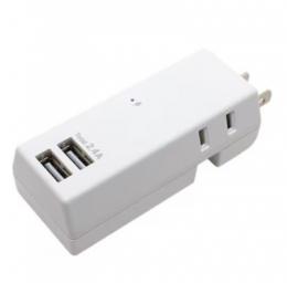 ナカバヤシ 耐雷USBタップ OAT-24U2P ホワイト