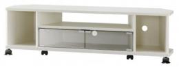 朝日木材加工 キャスター付テレビ台 コーナー AS-KAD1200 ホワイト
