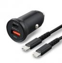 セイワ 車載充電器 USB/Type-Cケーブル(1m) セット D647